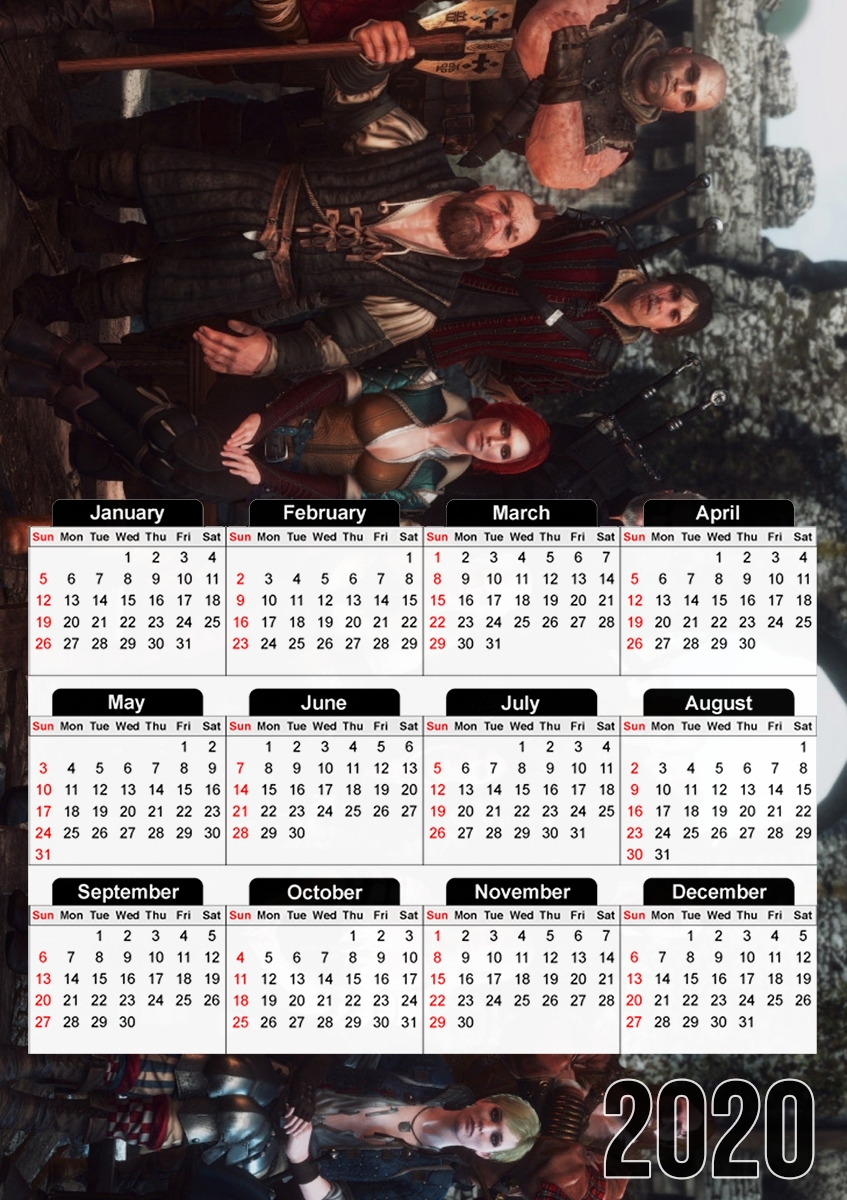  Witcher Crew para A3 Photo Calendar 30x43cm