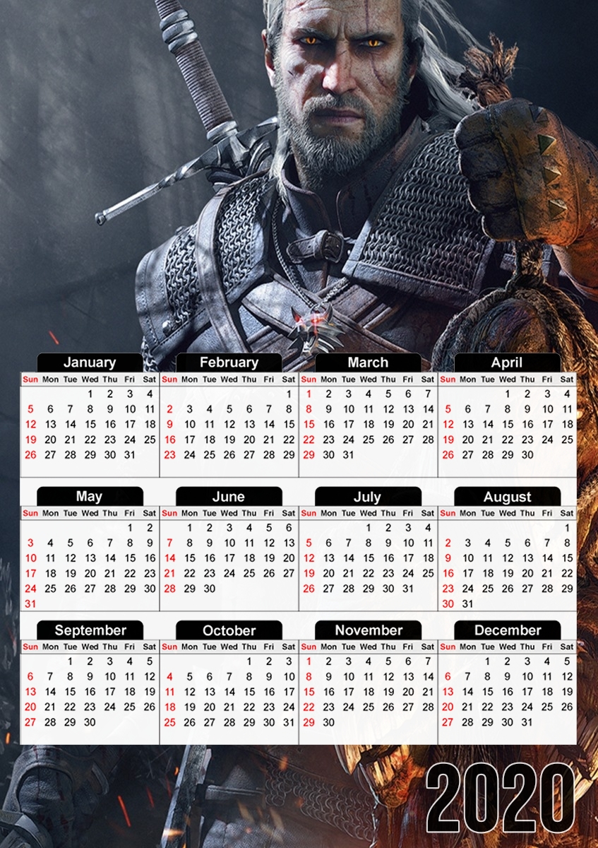  Witcher Fanart para A3 Photo Calendar 30x43cm