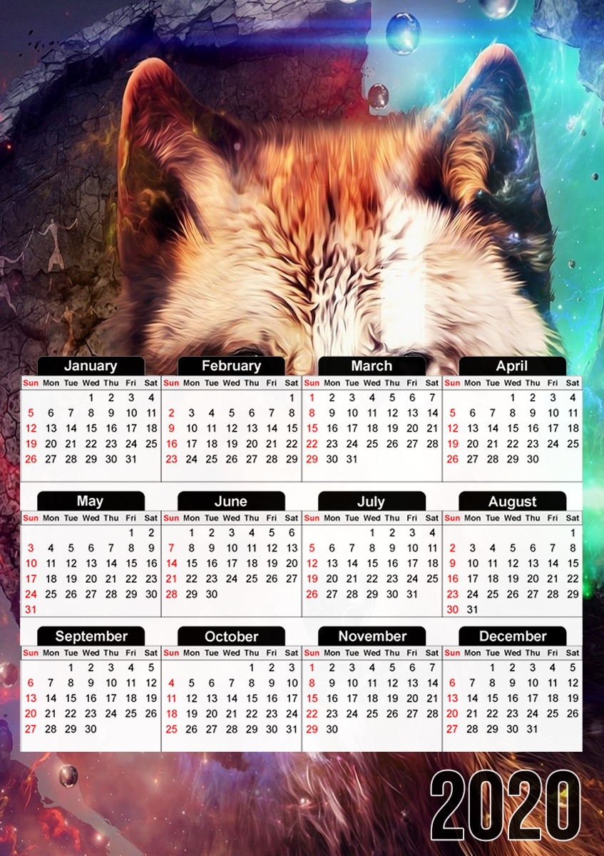  Wolf Imagine para A3 Photo Calendar 30x43cm