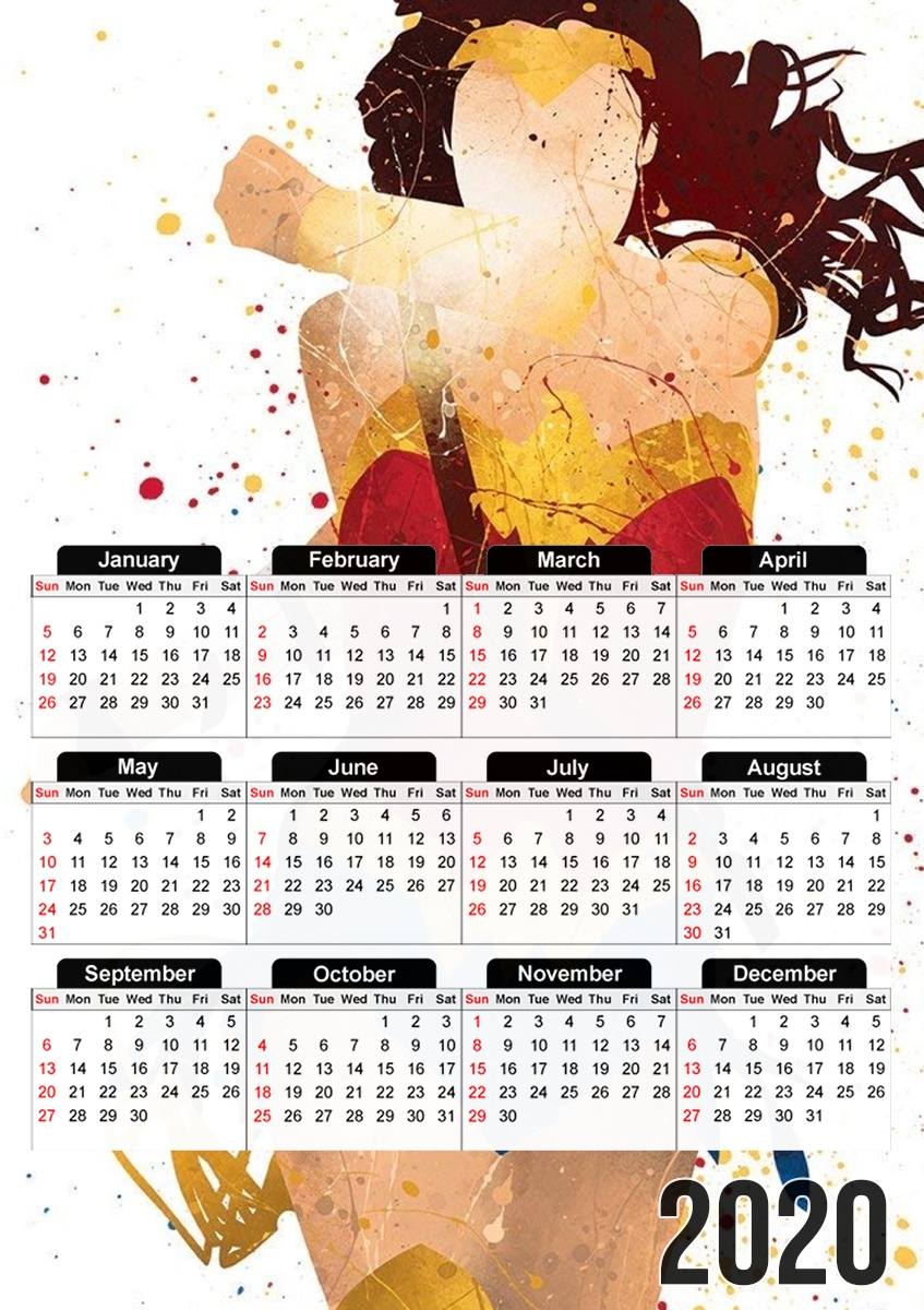  Wonder Girl para A3 Photo Calendar 30x43cm