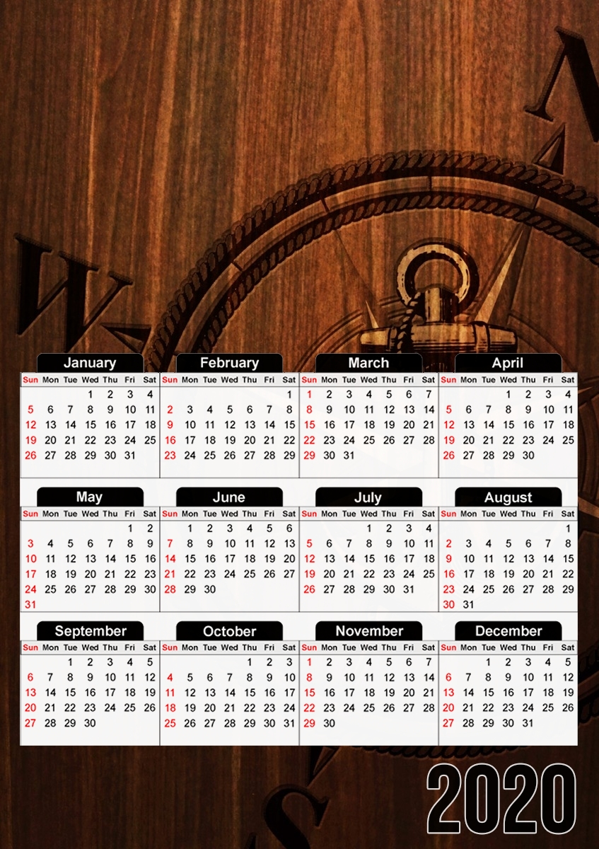  Wooden Anchor para A3 Photo Calendar 30x43cm