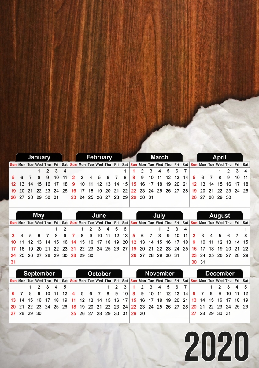  Wooden Crumbled Paper para A3 Photo Calendar 30x43cm