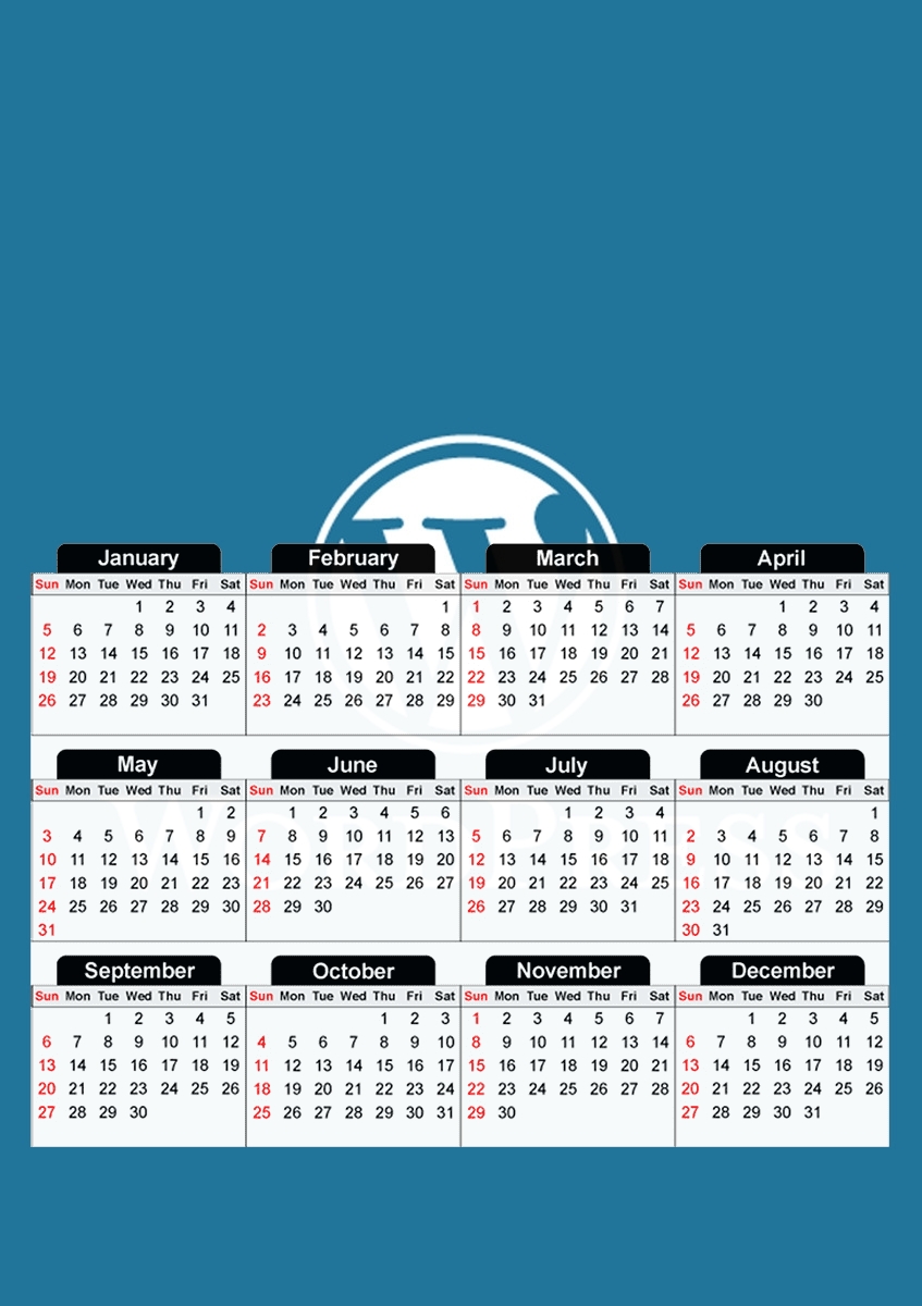  Wordpress maintenance para A3 Photo Calendar 30x43cm