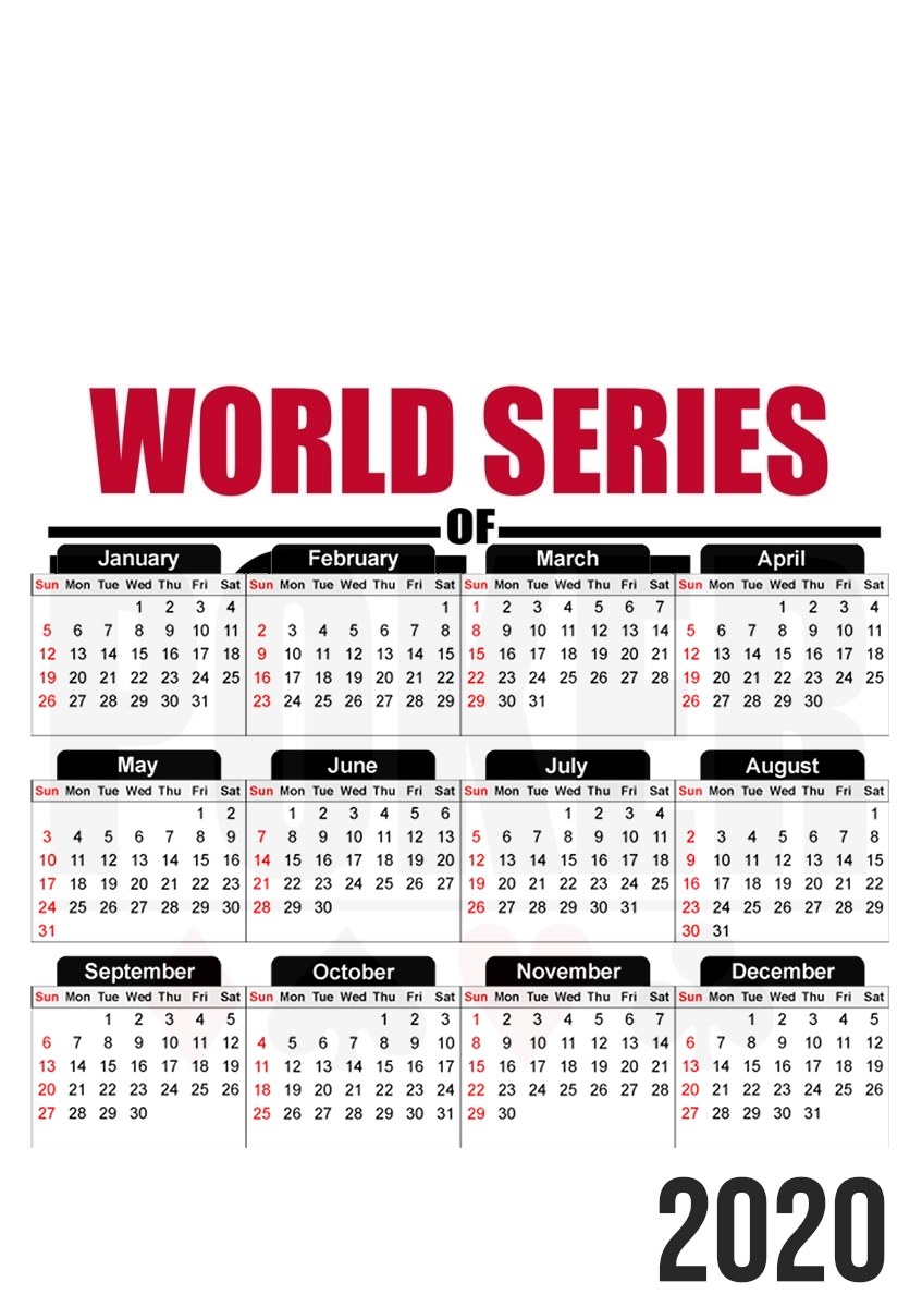  World Series Of Poker para A3 Photo Calendar 30x43cm