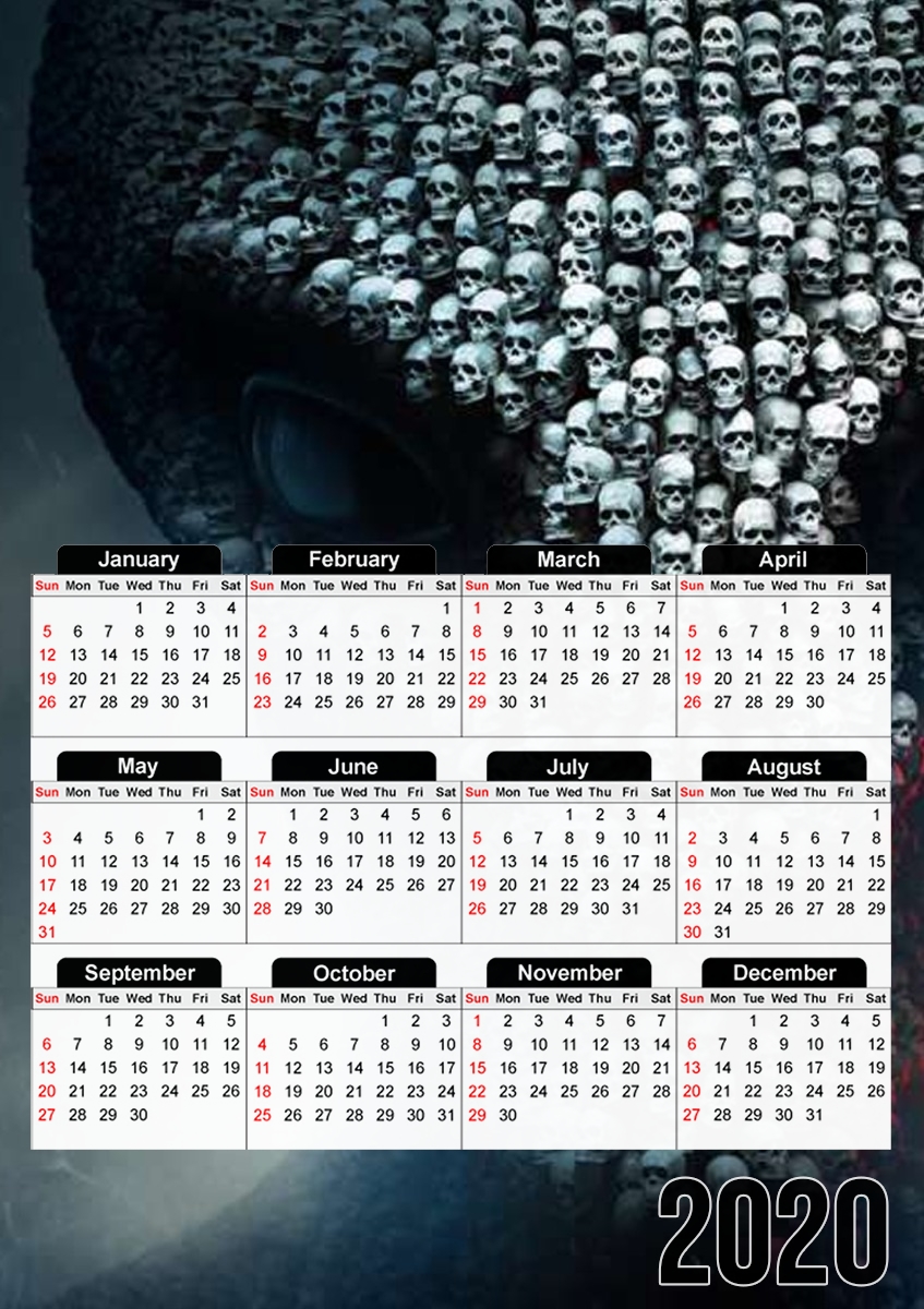  Xcom Alien Skull para A3 Photo Calendar 30x43cm