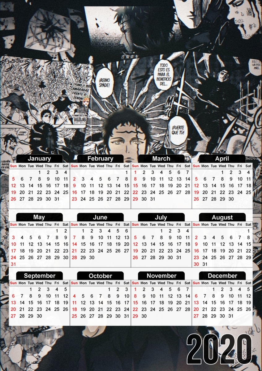  Xenon Black Clover ArtScan para A3 Photo Calendar 30x43cm