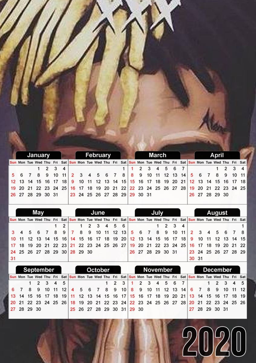  XXXTENTACION Tribute para A3 Photo Calendar 30x43cm