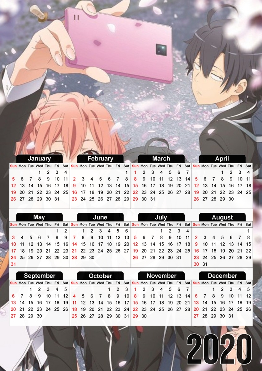  Yahari Ore no Seishun para A3 Photo Calendar 30x43cm