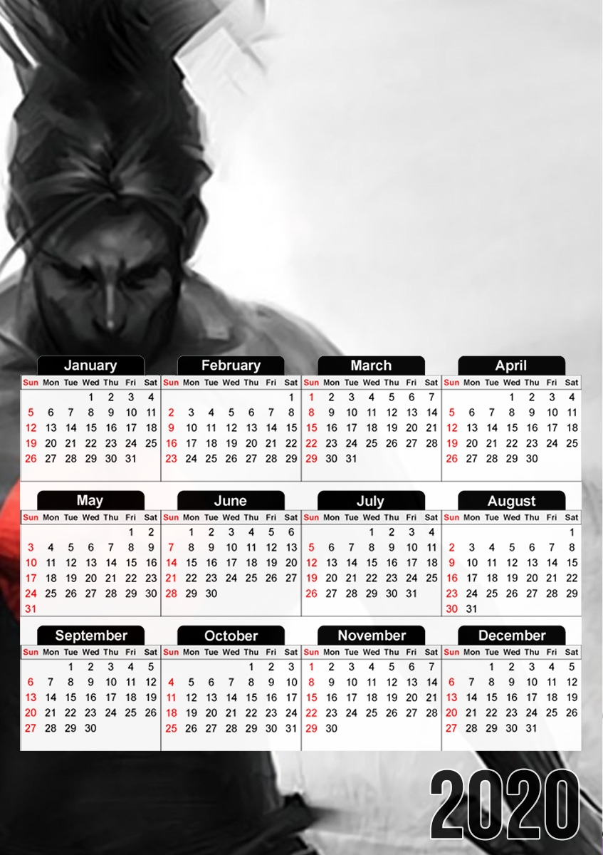  Yasuo Lol Character para A3 Photo Calendar 30x43cm