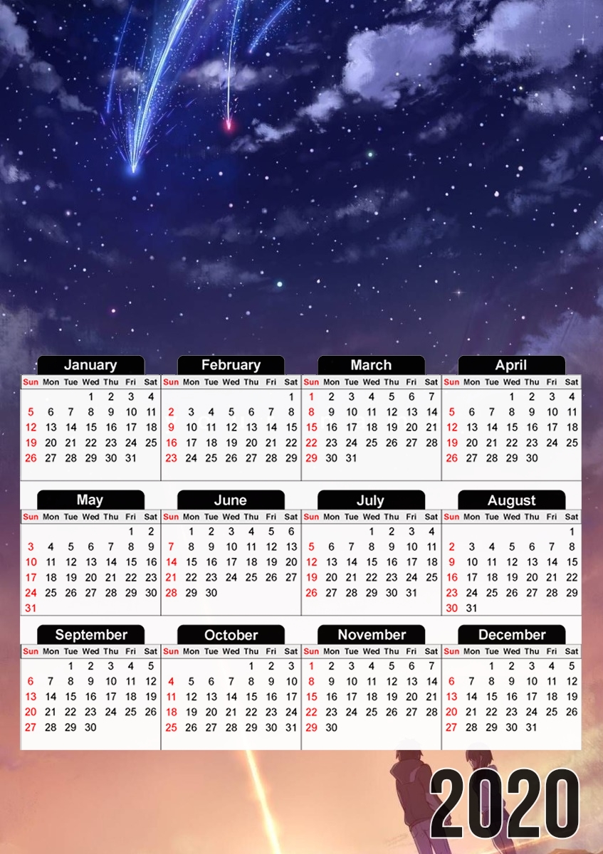  Your name Manga para A3 Photo Calendar 30x43cm