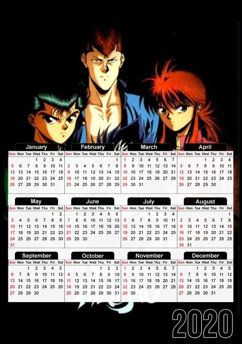  yu yu hakusho para A3 Photo Calendar 30x43cm