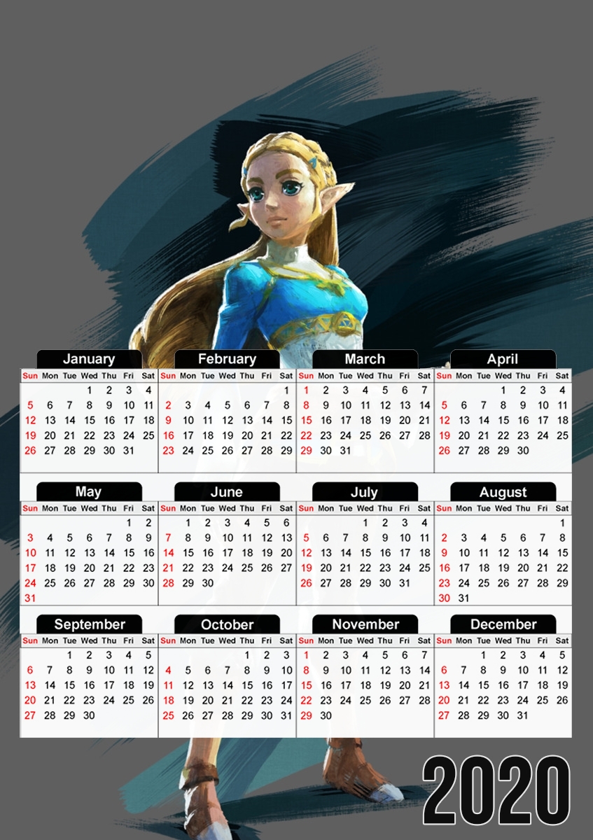  Zelda Princess para A3 Photo Calendar 30x43cm