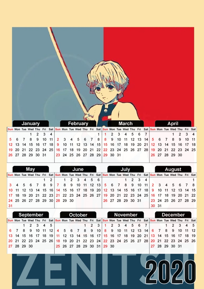  Zenitsu Propaganda para A3 Photo Calendar 30x43cm