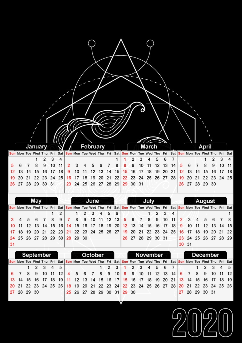  Zodiac scorpion geometri para A3 Photo Calendar 30x43cm