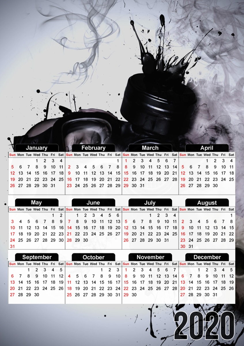  Zombie Warrior para A3 Photo Calendar 30x43cm