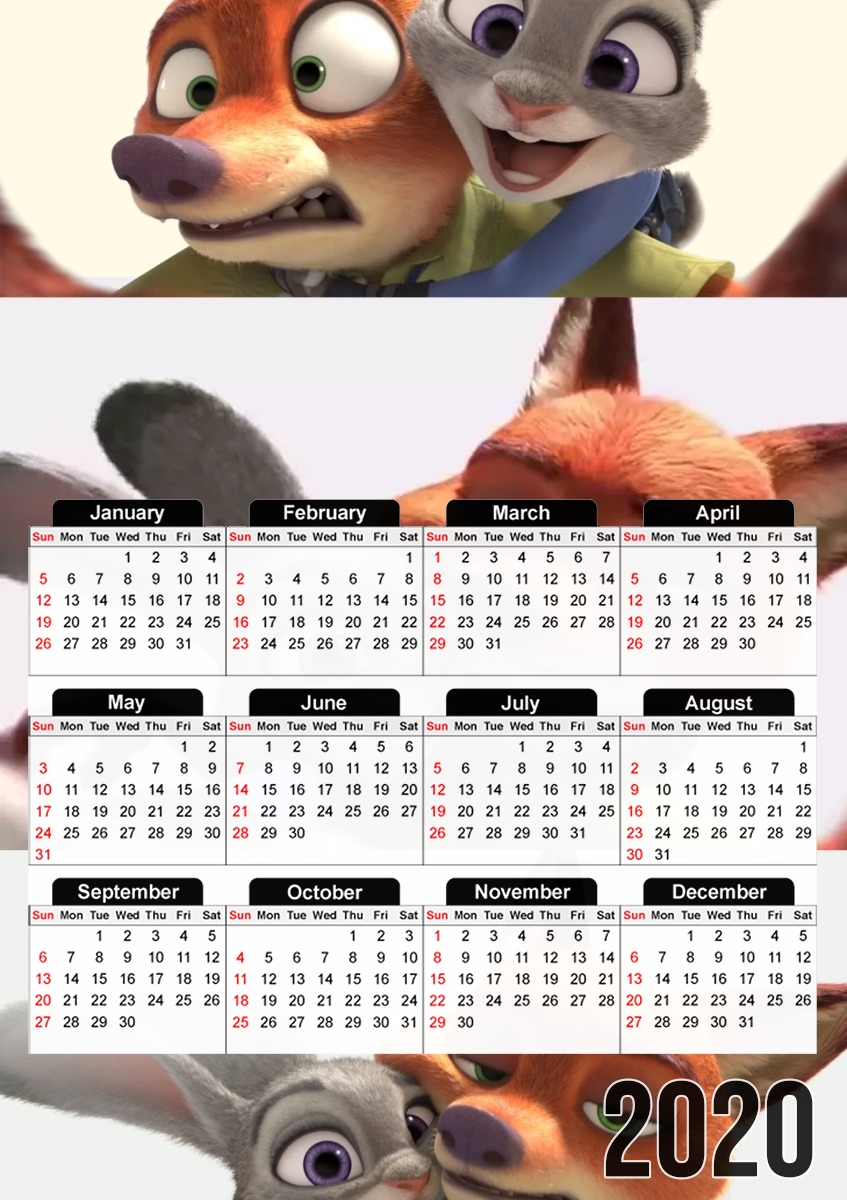  Zootopia Selfy para A3 Photo Calendar 30x43cm