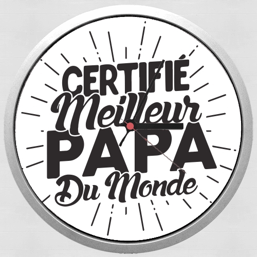  Certifie meilleur papa du monde para Reloj de pared