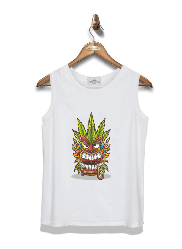  Tiki mask cannabis weed smoking para Tapa del tanque del niño