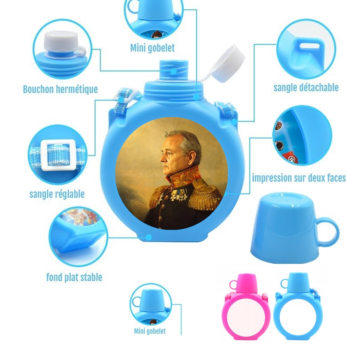  Bill Murray General Military para Botella infantil resistente a los golpes 730 ml en azul o rosa