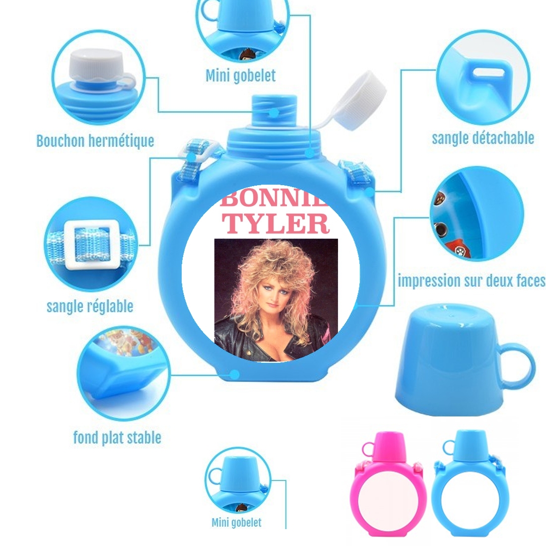  bonnie tyler para Botella infantil resistente a los golpes 730 ml en azul o rosa