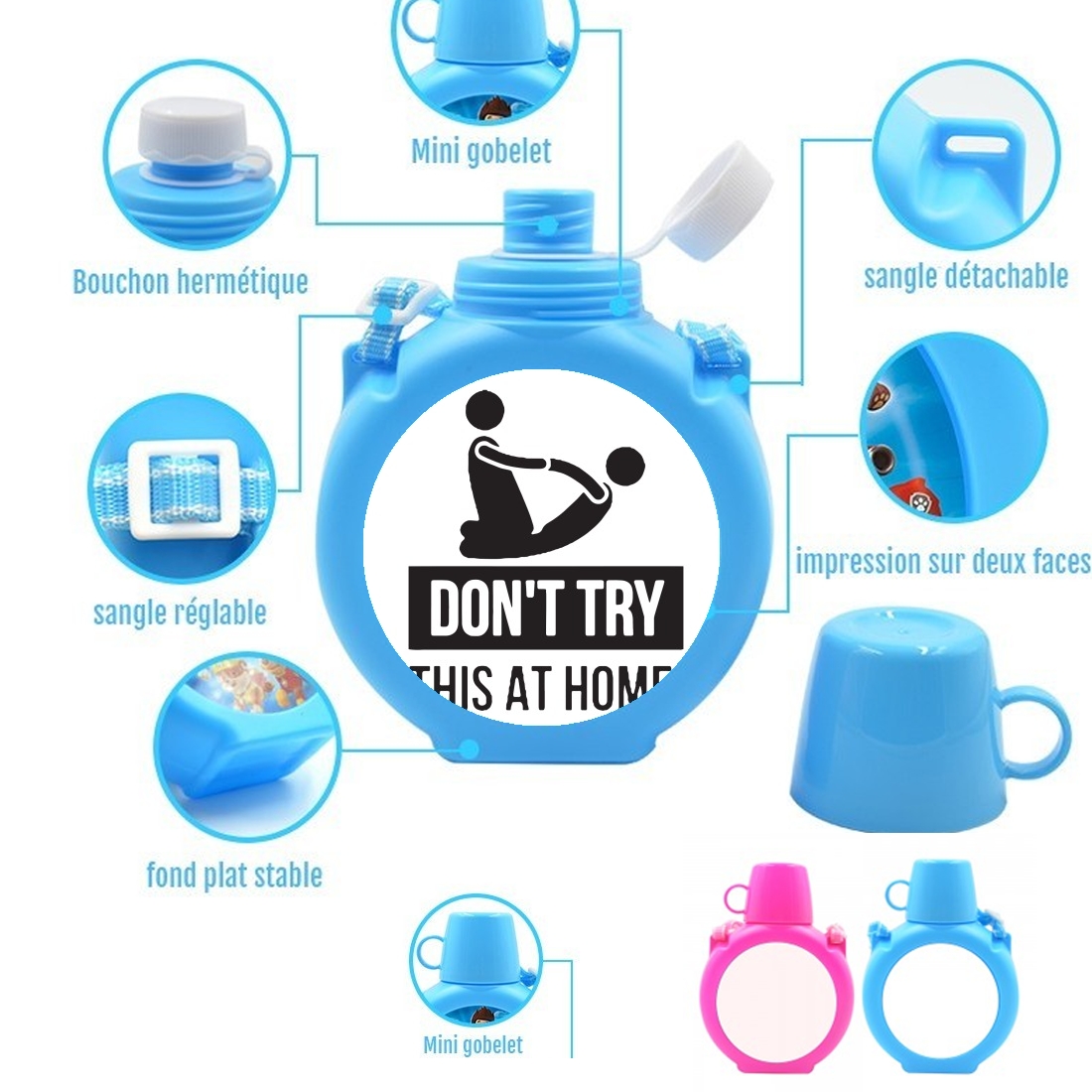  dont try it at home physiotherapist gift massage para Botella infantil resistente a los golpes 730 ml en azul o rosa