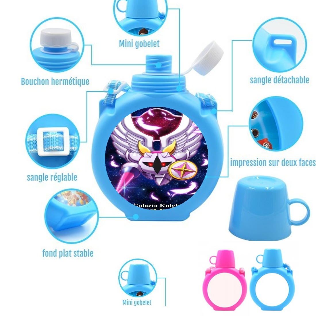  Galacta Knight para Botella infantil resistente a los golpes 730 ml en azul o rosa