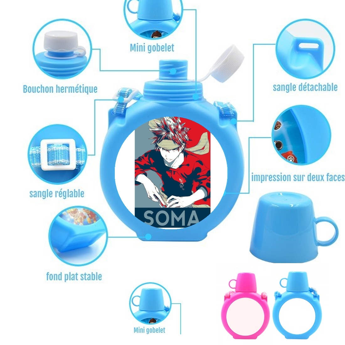  Soma propaganda para Botella infantil resistente a los golpes 730 ml en azul o rosa