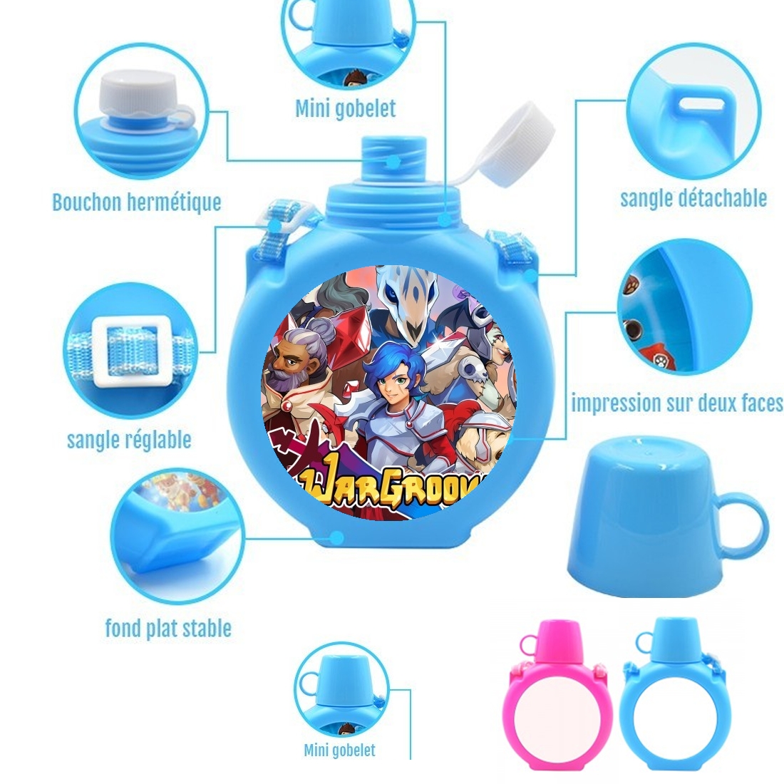  Wargroove Tactical Art para Botella infantil resistente a los golpes 730 ml en azul o rosa