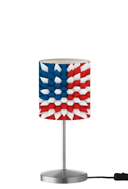  3D Poly USA flag para Lámpara de mesa / mesita de noche