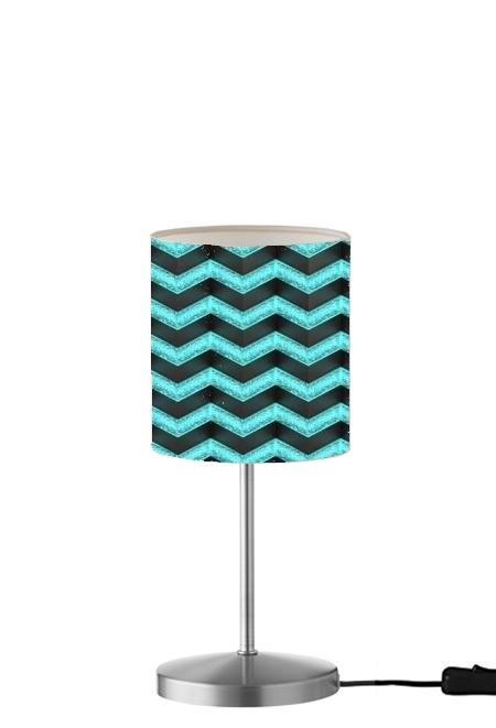  Blue Glitter Chevron para Lámpara de mesa / mesita de noche