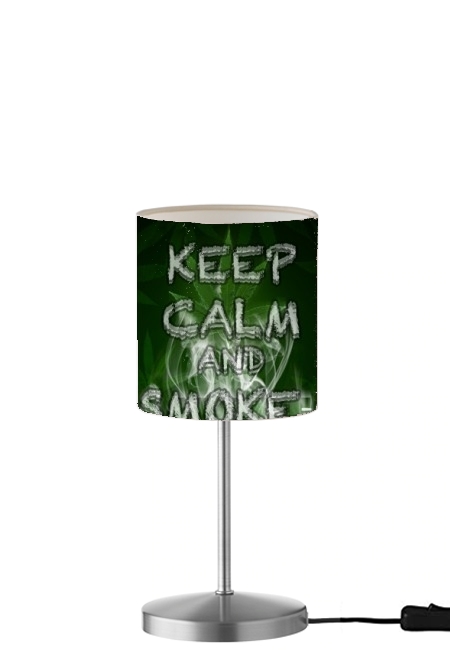  Keep Calm And Smoke Weed para Lámpara de mesa / mesita de noche