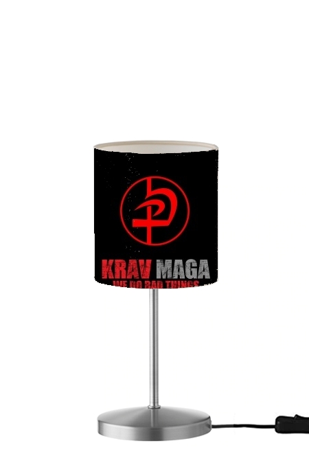  Krav Maga Bad Things to bad people para Lámpara de mesa / mesita de noche