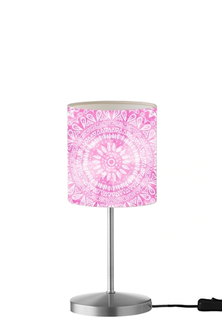  Pink Bohemian Boho Mandala para Lámpara de mesa / mesita de noche