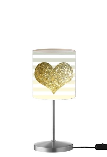  Sunny Gold Glitter Heart para Lámpara de mesa / mesita de noche