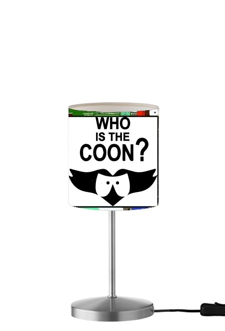  Who is the Coon ? Tribute South Park cartman para Lámpara de mesa / mesita de noche