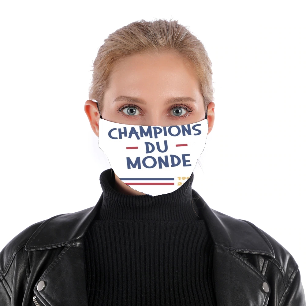  Champion du monde 2018 Supporter France para Mascarilla para nariz y boca