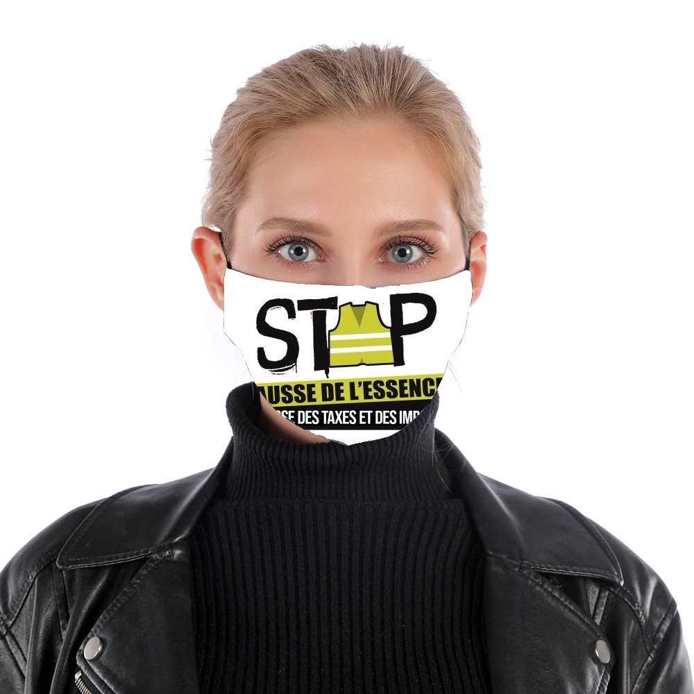  Gilet Jaune Stop aux taxes para Mascarilla para nariz y boca