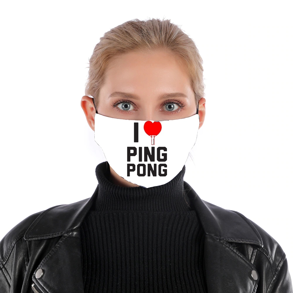  I love Ping Pong para Mascarilla para nariz y boca