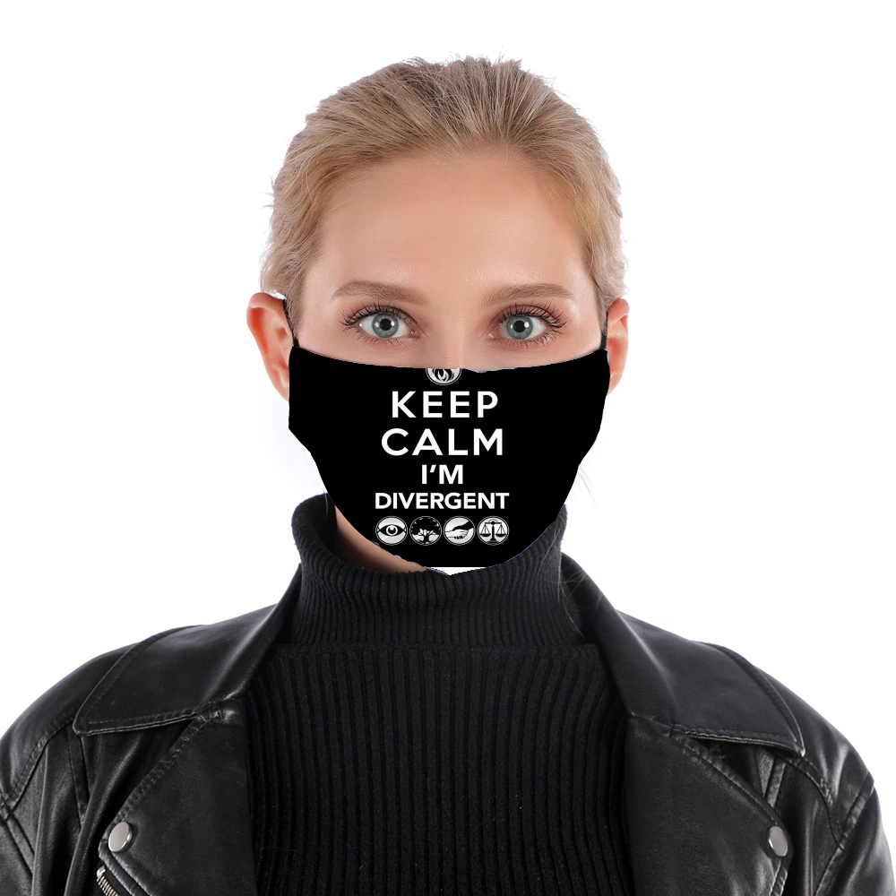  Keep Calm Divergent Faction para Mascarilla para nariz y boca