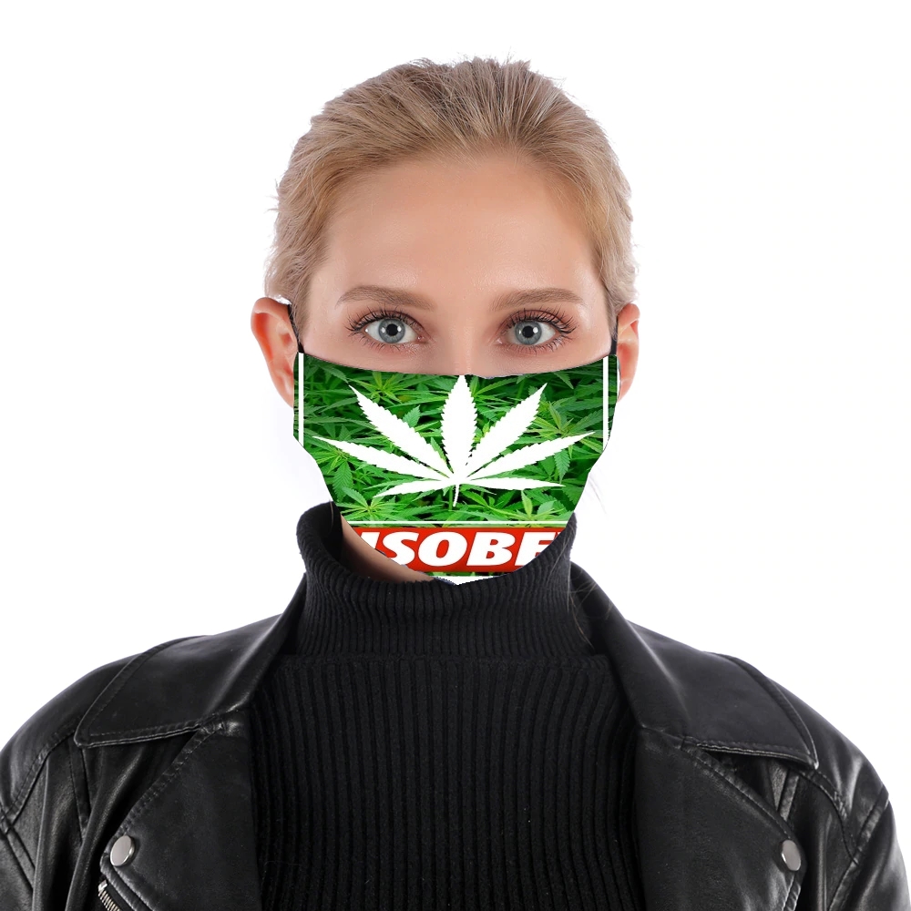  Weed Cannabis Disobey para Mascarilla para nariz y boca