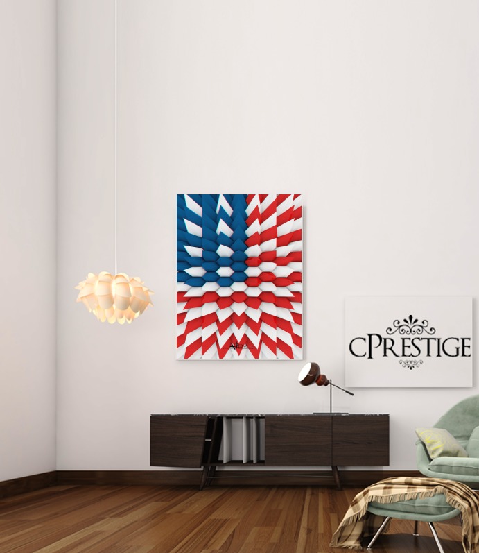  3D Poly USA flag para Poster adhesivas 30 * 40 cm