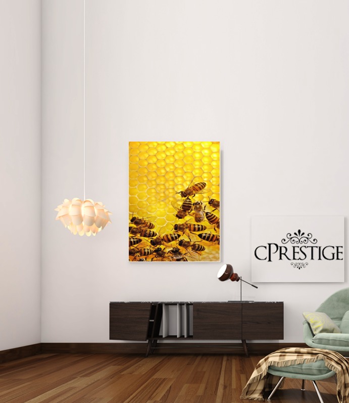  Abeja en colmena de miel para Poster adhesivas 30 * 40 cm