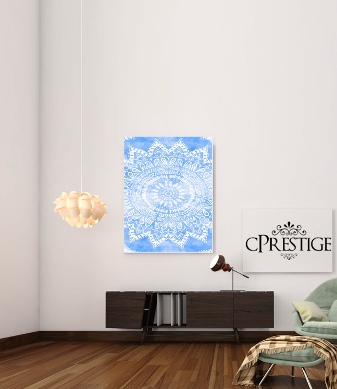  Bohemian Flower Mandala in Blue para Poster adhesivas 30 * 40 cm