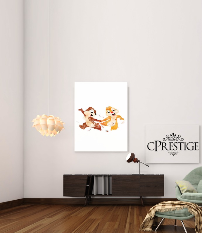  Chip And Dale Watercolor para Poster adhesivas 30 * 40 cm