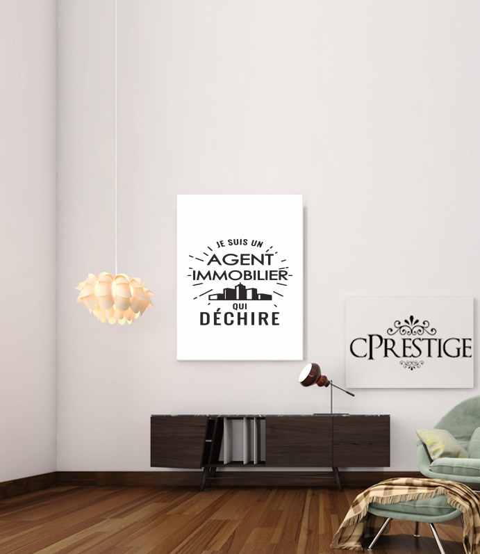  Je suis un agent immobilier qui dechire para Poster adhesivas 30 * 40 cm