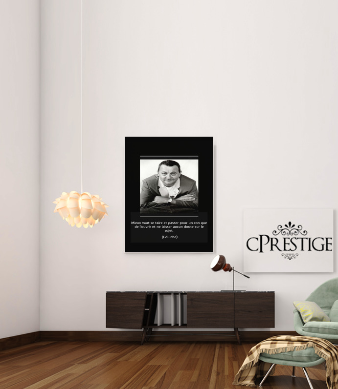  Mieux vaut se taire Citation Coluche para Poster adhesivas 30 * 40 cm