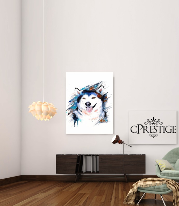   siberian husky watercolor para Poster adhesivas 30 * 40 cm