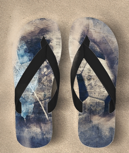  Abstract Blue Grunge Soccer para Chanclas