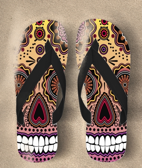  sugar skull , multicolor para Chanclas