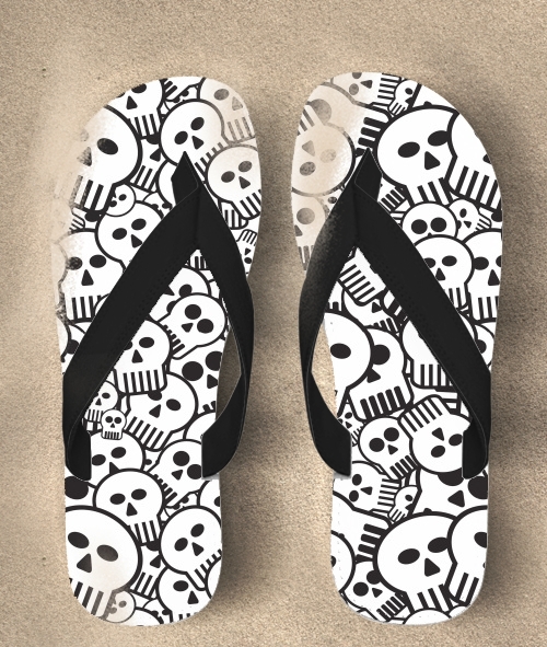  toon skulls, black and white para Chanclas